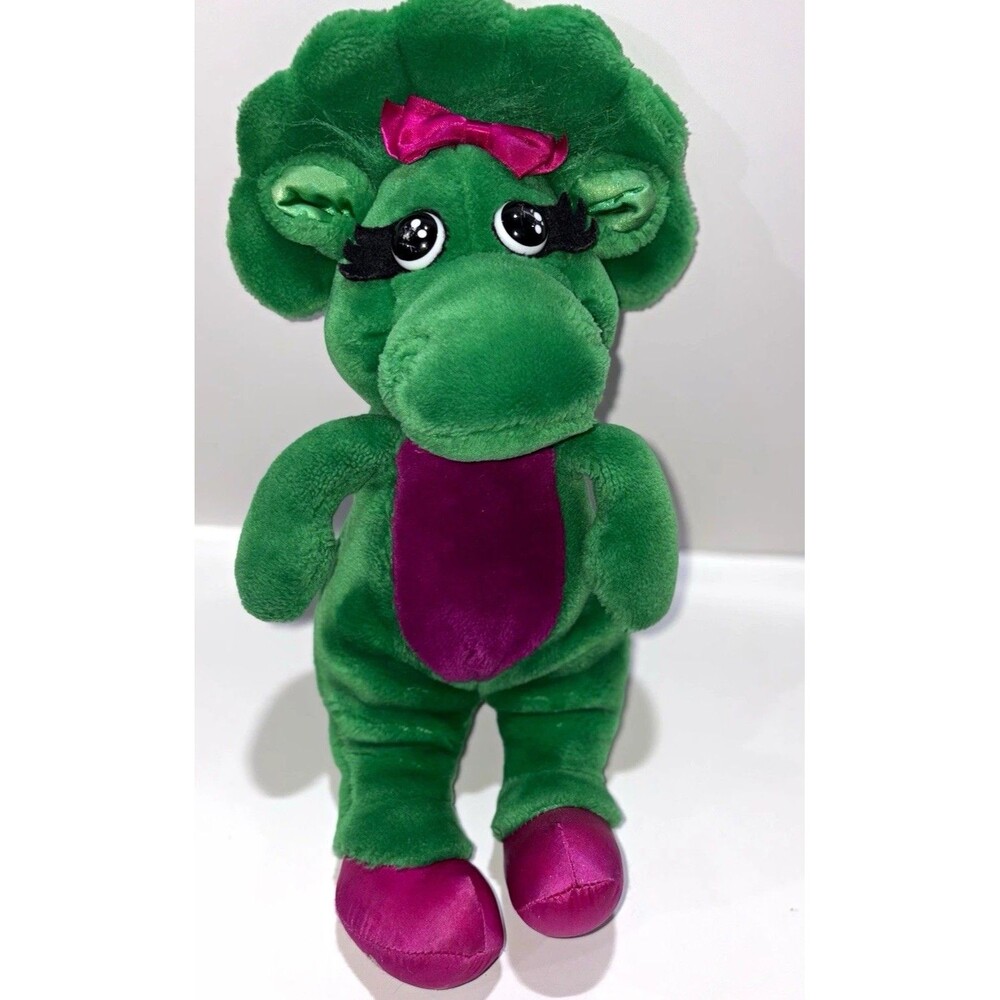 Golden Bear Baby Bop Barney & Friends Dinosaur Plush Green Purple Small 1992